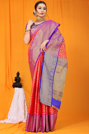 Pink Silk Saree