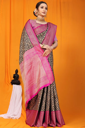 Black Silk Saree