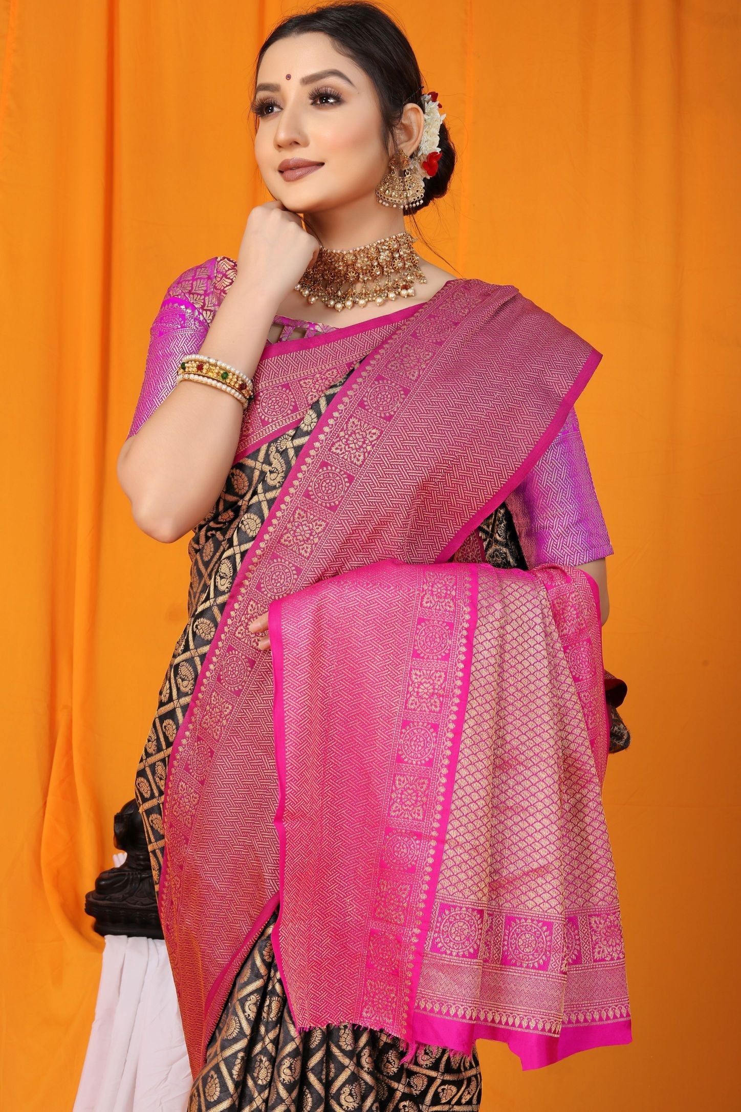 Black Silk Saree