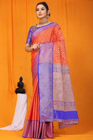 Orange Silk Saree