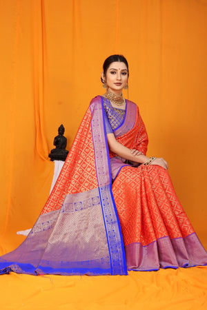 Orange Silk Saree