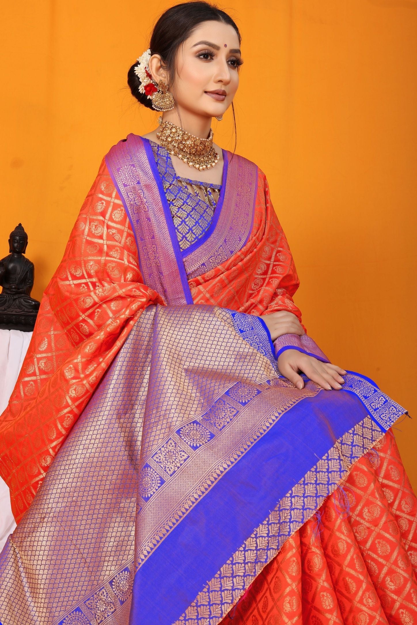 Orange Silk Saree