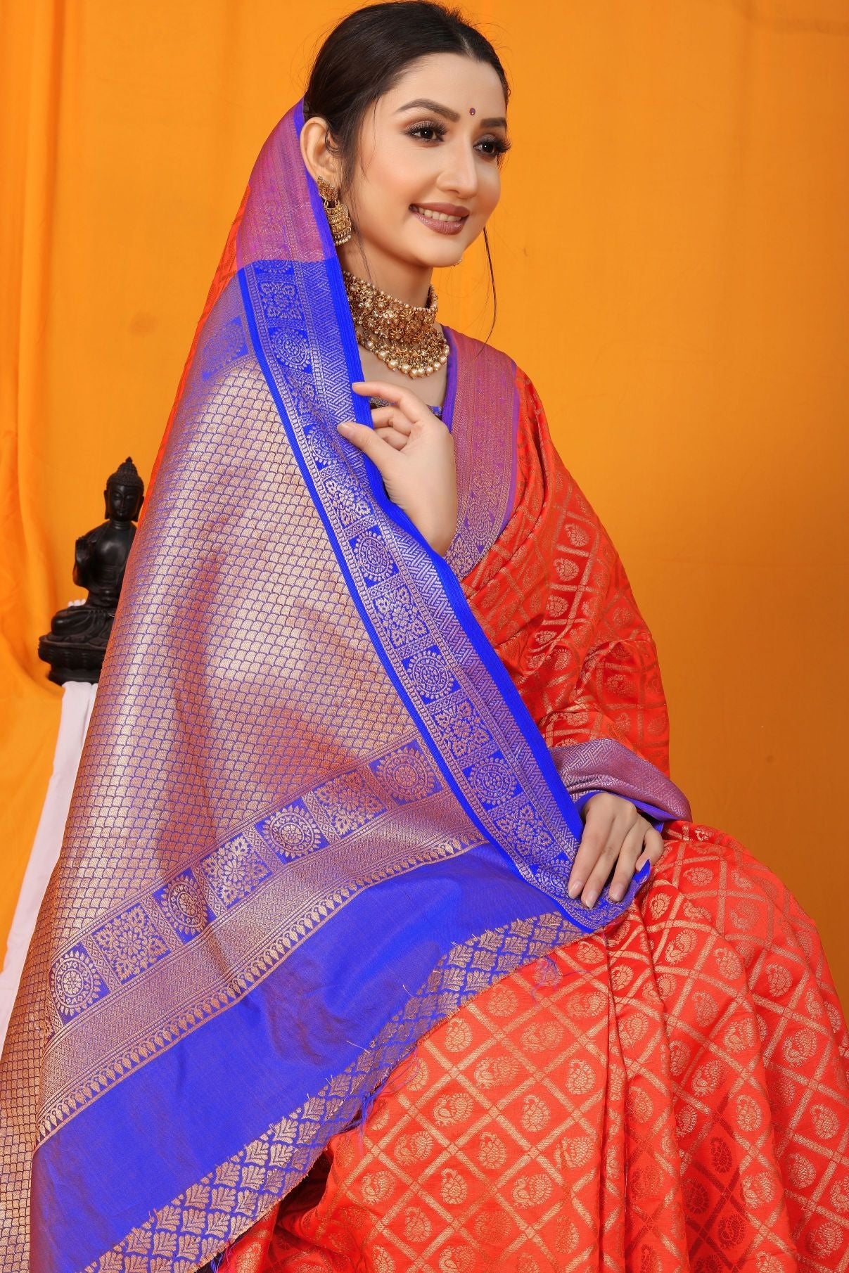 Orange Silk Saree