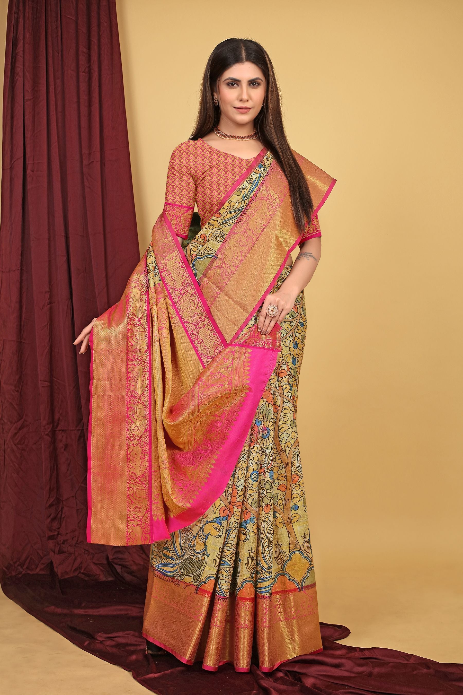 Sea of Elegance: Mesmerizing Sea Yellow Soft Silk Saree for Weddings and Parties