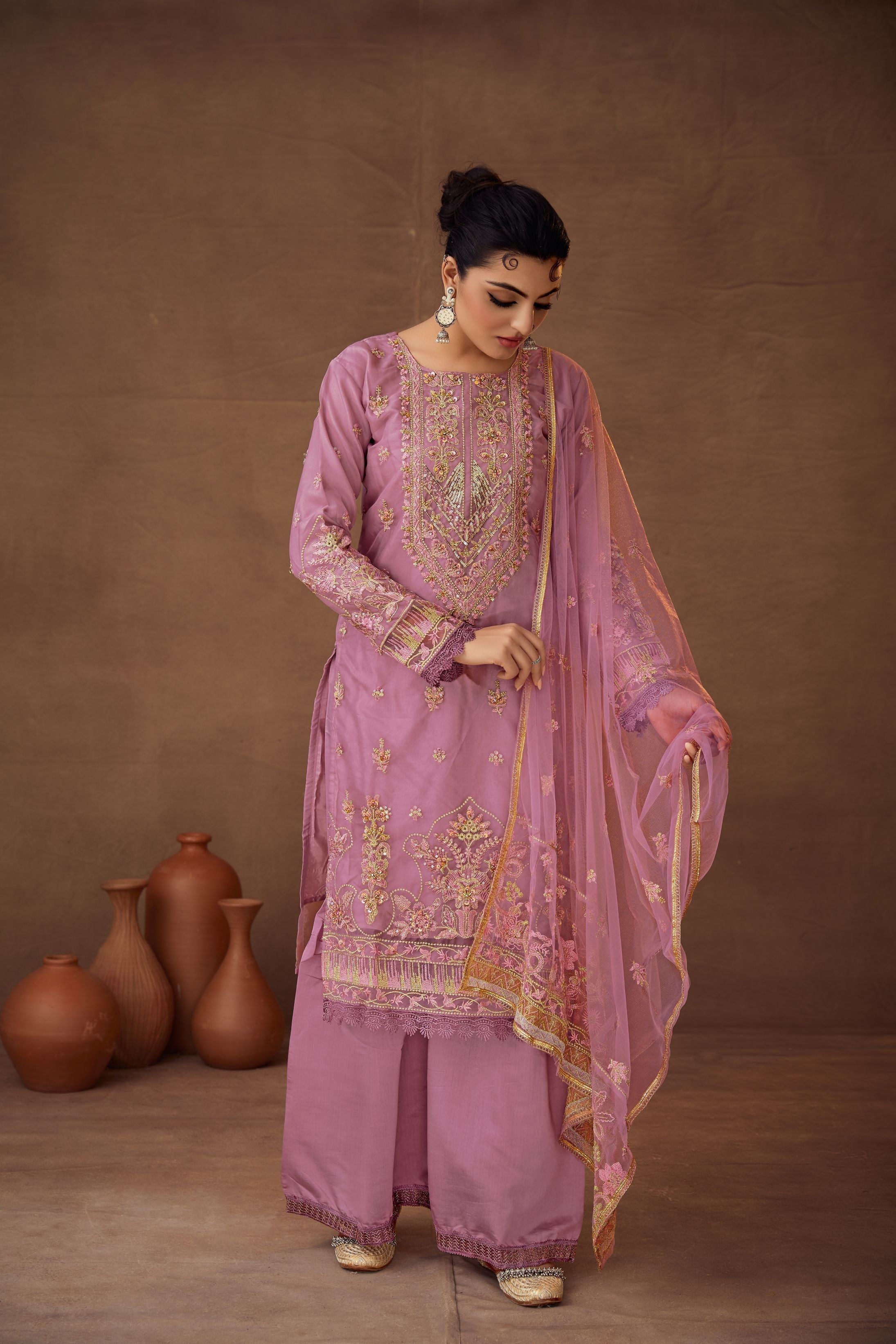 Light Pink Color  Sharara Salwar Suit