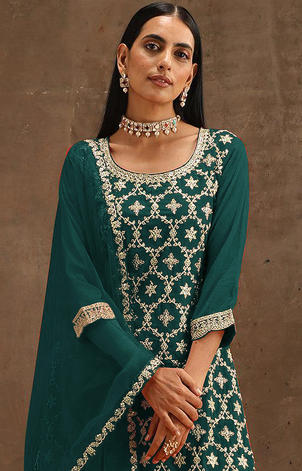 Elegant Green Embroidered Soft Silk Salwar Suit for Weddings & Parties