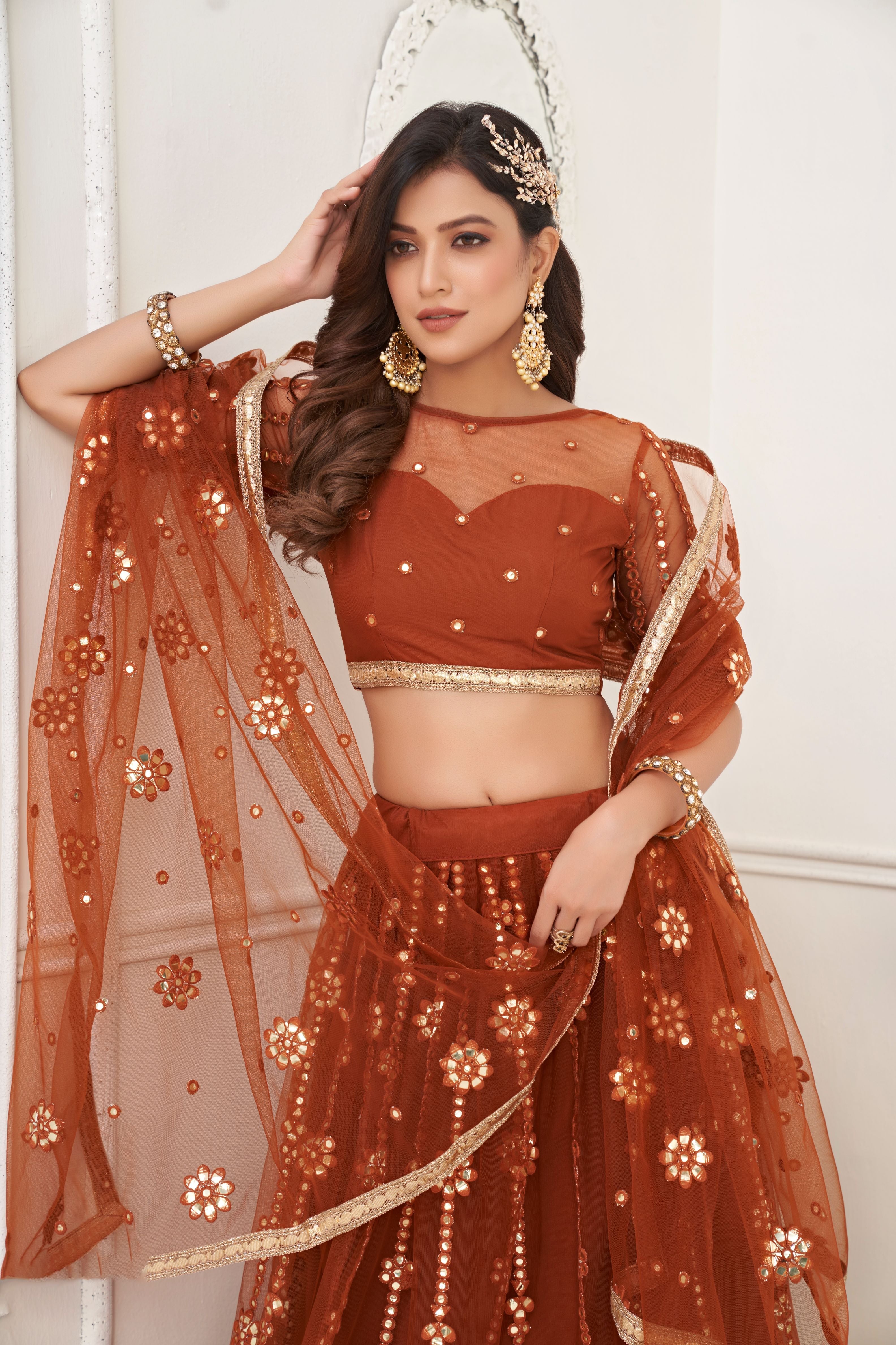 Exquisite Orange Lehenga Choli: A Perfect Blend of Elegance and Festivity