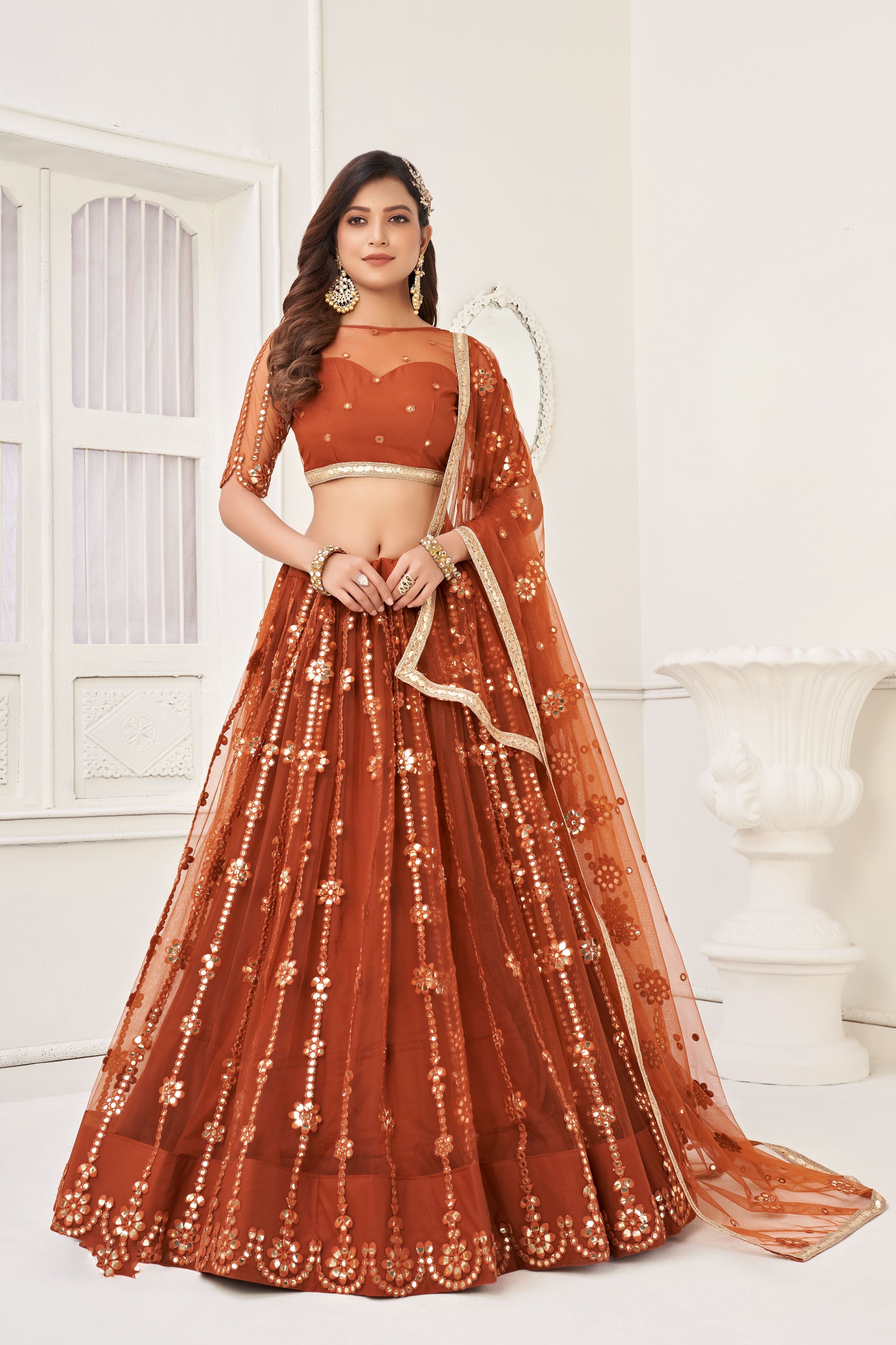 Exquisite Orange Lehenga Choli: A Perfect Blend of Elegance and Festivity