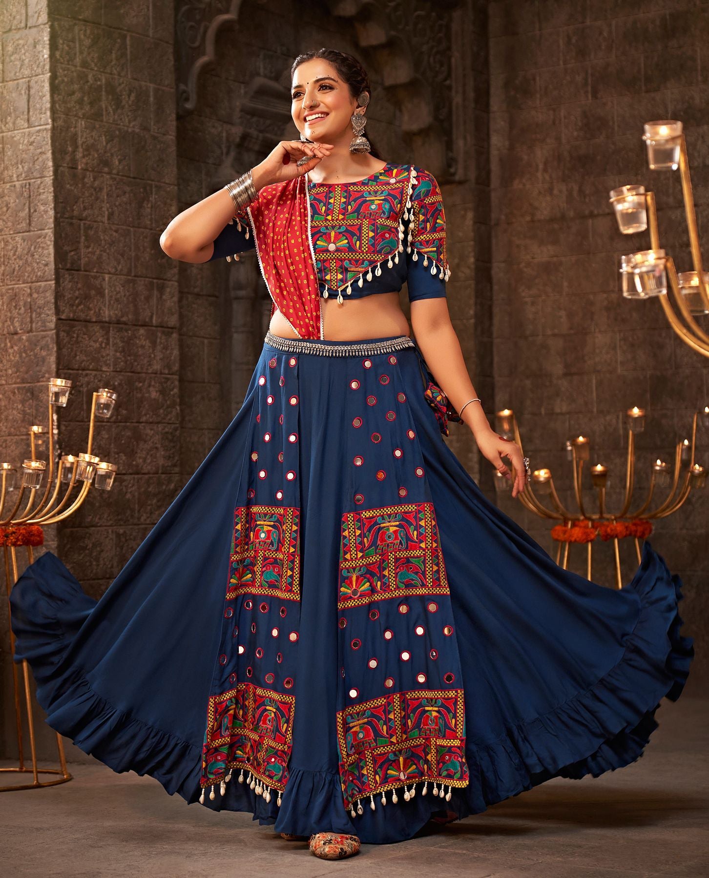 Enchanting Blue Soft Silk Lehenga Choli: Perfect Elegance for Weddings and Parties