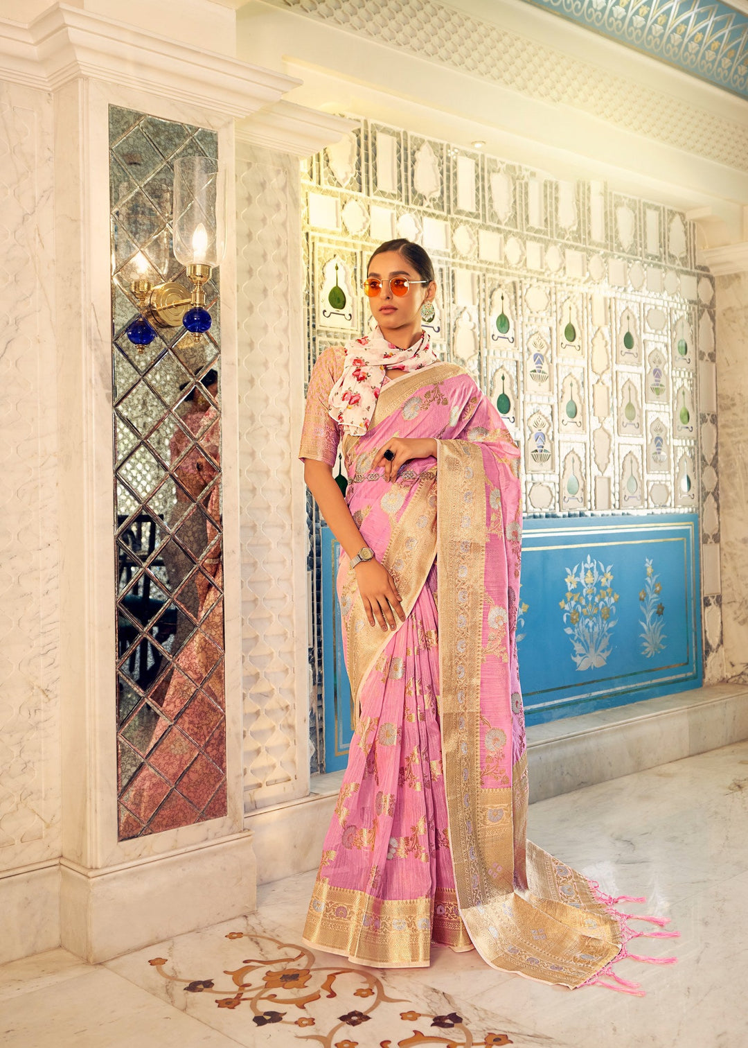 Elegant Blush Pink Soft Silk Saree: Perfect for Weddings and