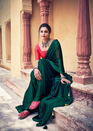 DarkGreen Saree