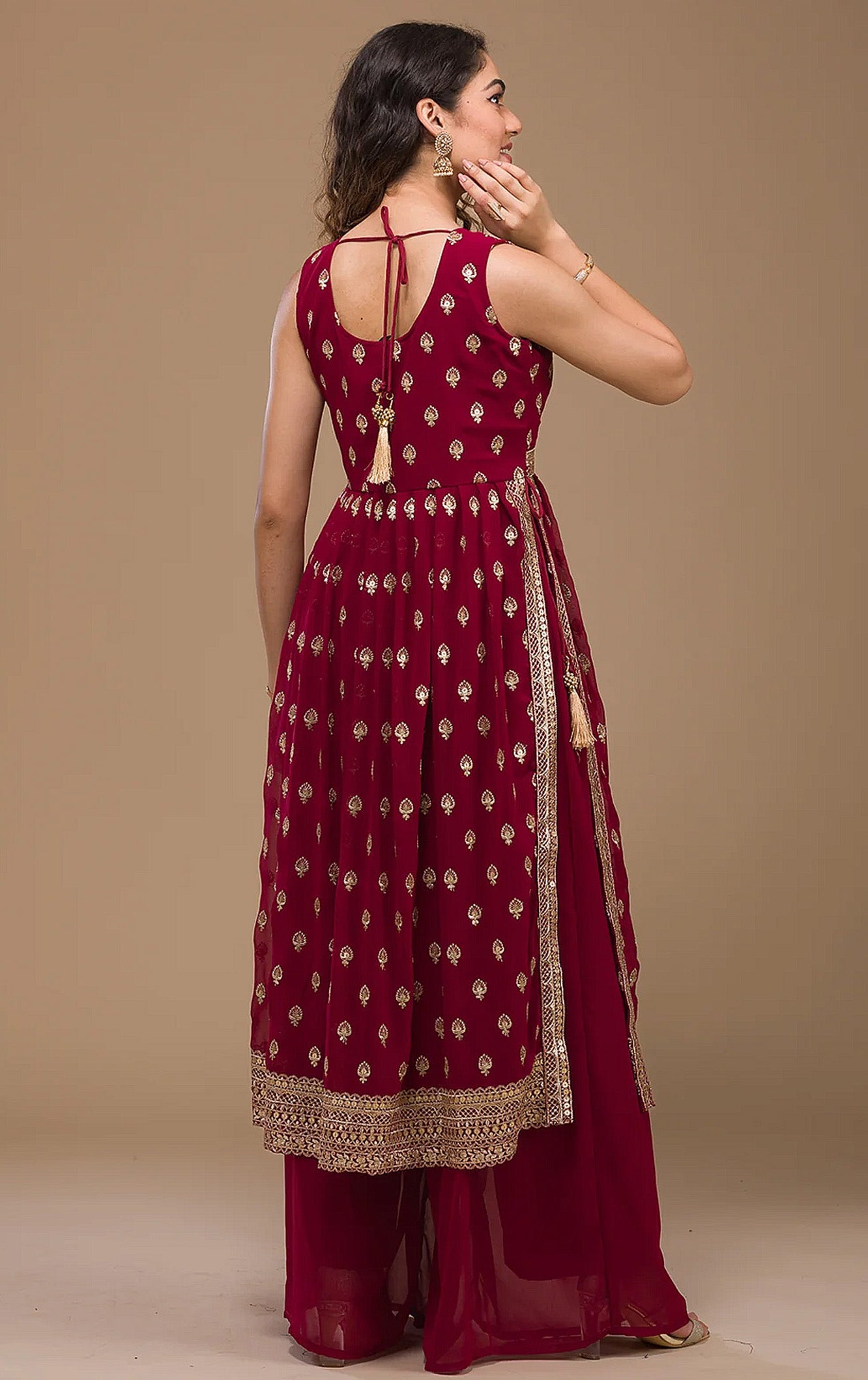 Elegant Red Soft Silk Salwar Suit: Perfect for Weddings and Parties