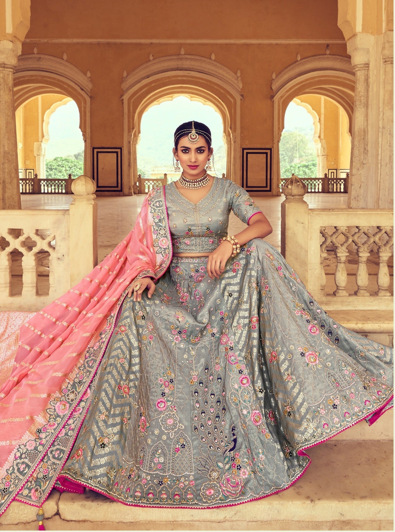 Grey Lehenga Choli