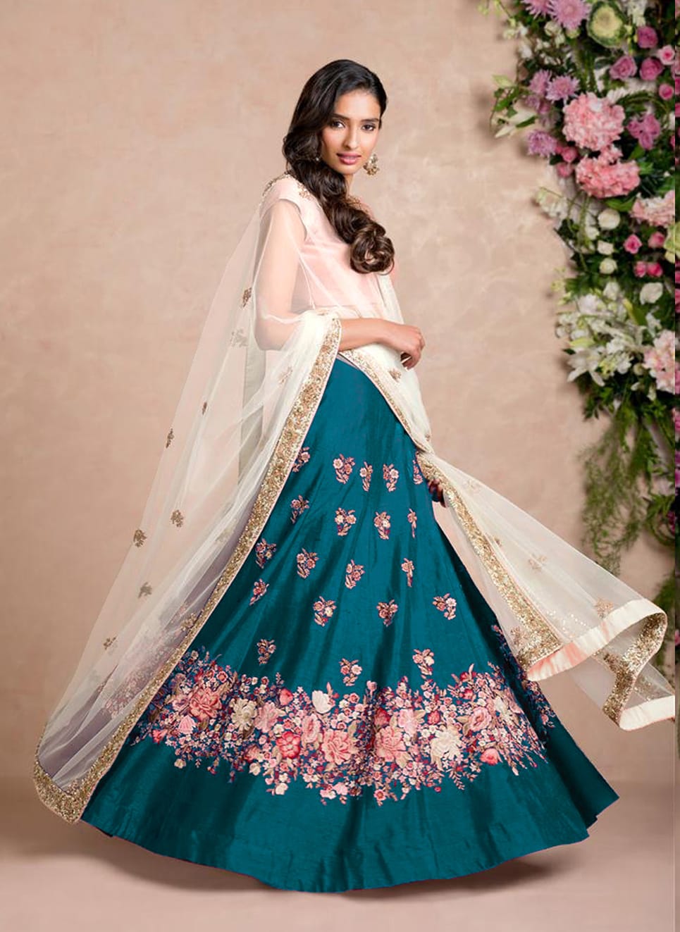 Rama Radiance: Multi-Color Resham Thread Embroidered Lehenga Choli