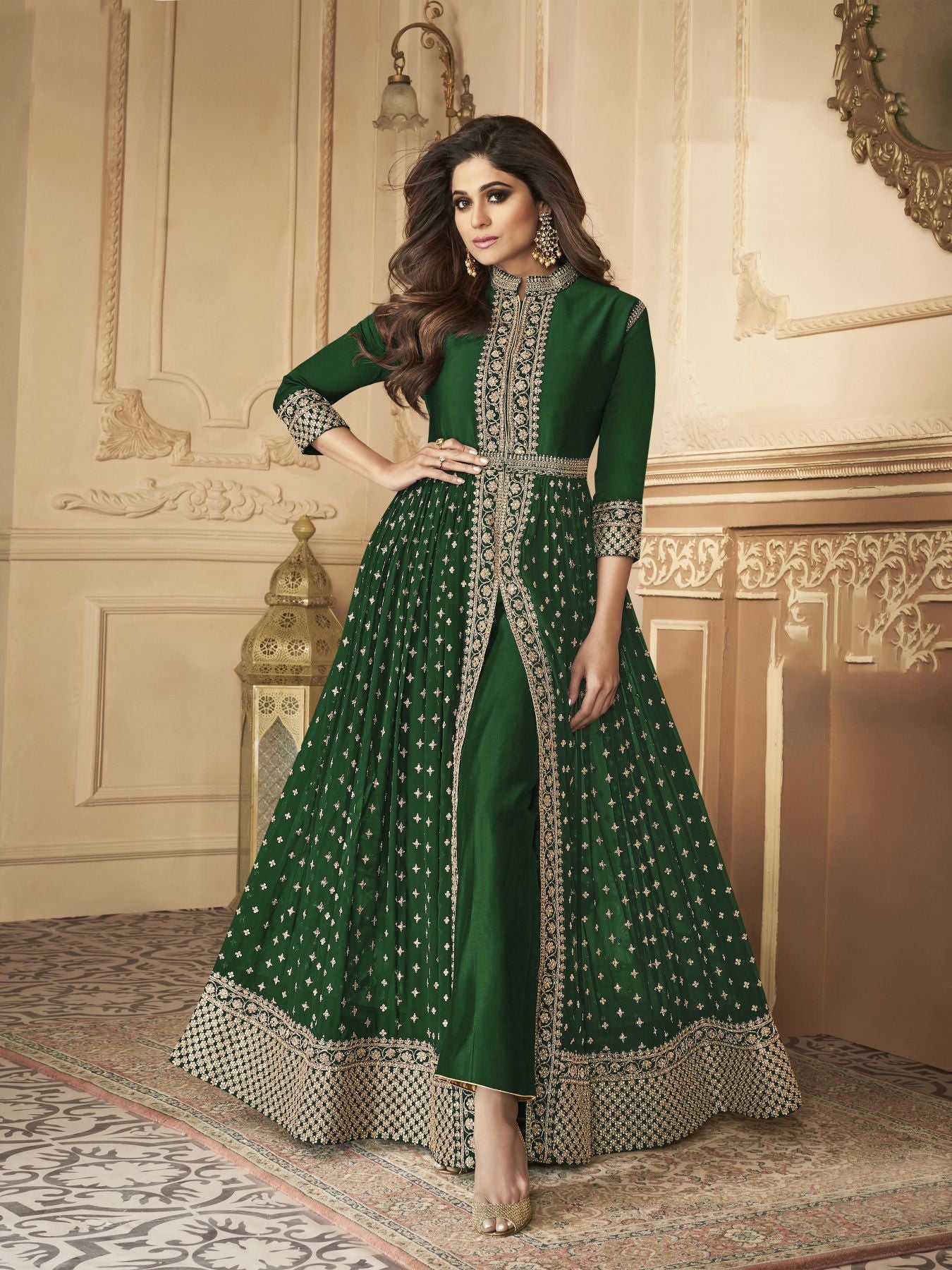 Enchanting Green Anarkali Salwar Suit: Perfect for Weddings & Parties!