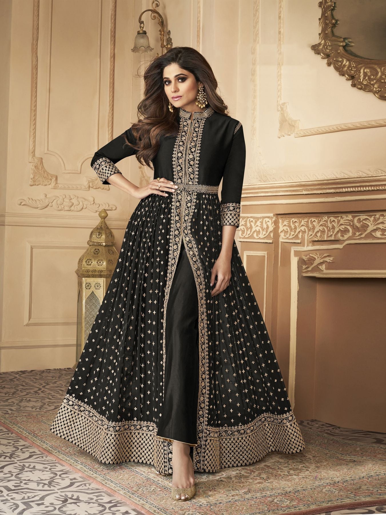 Elegance in Ebony: Black Anarkali Salwar Suit for Weddings and Parties