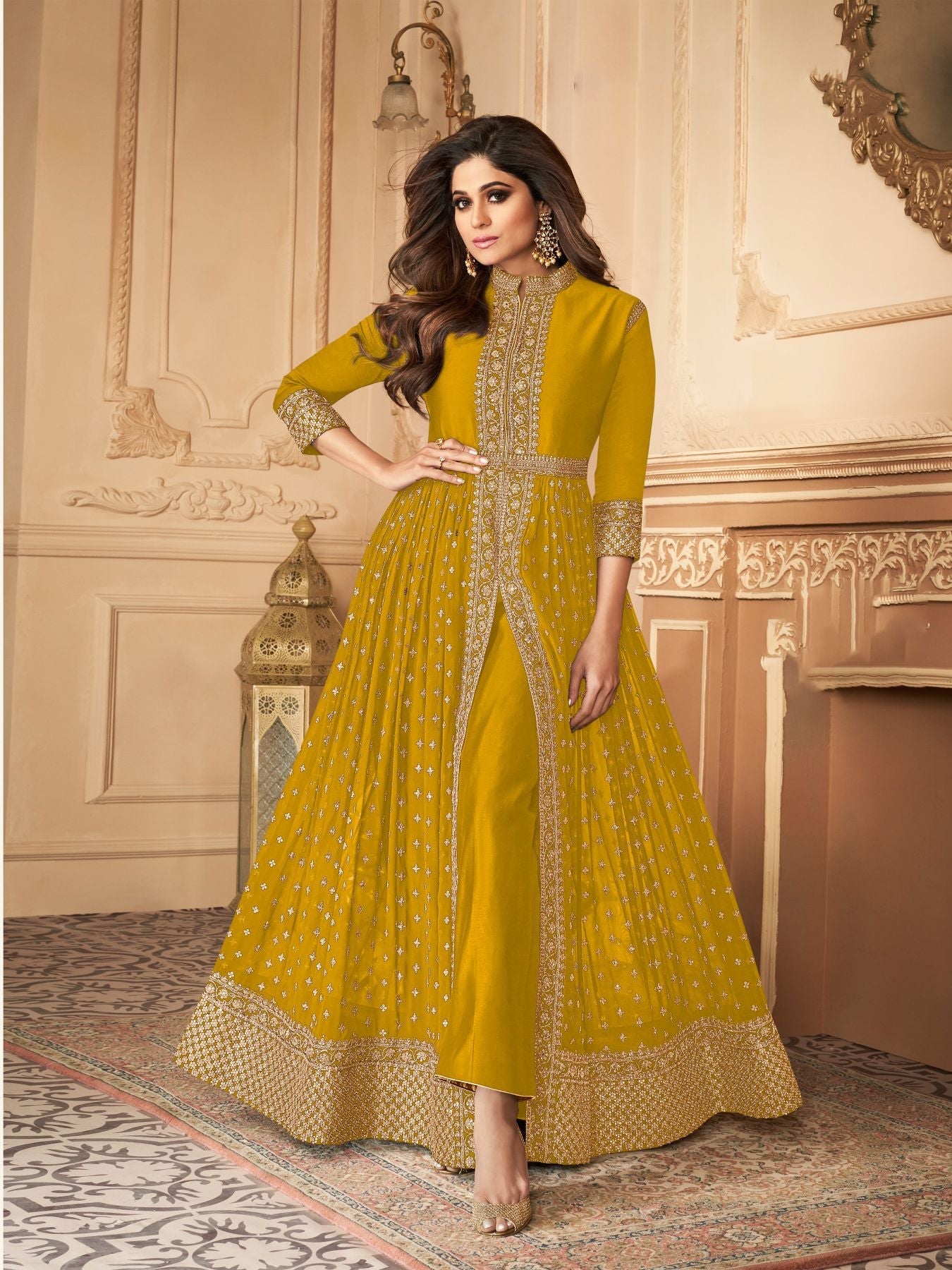 Elegant Yellow Anarkali Salwar Suit - Perfect for Weddings and Parties!