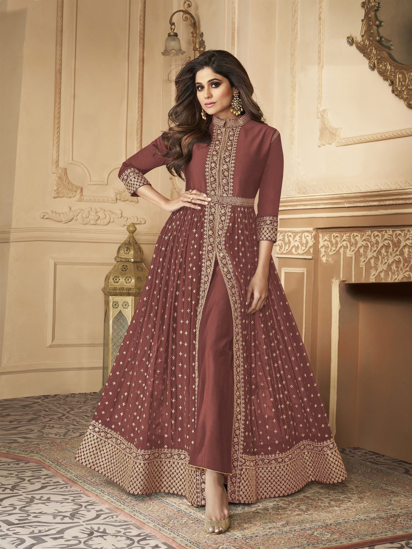 Chikoo Anarkali Salwar Suit: Elegance for Weddings and Parties