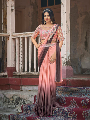 Orange Color Saree