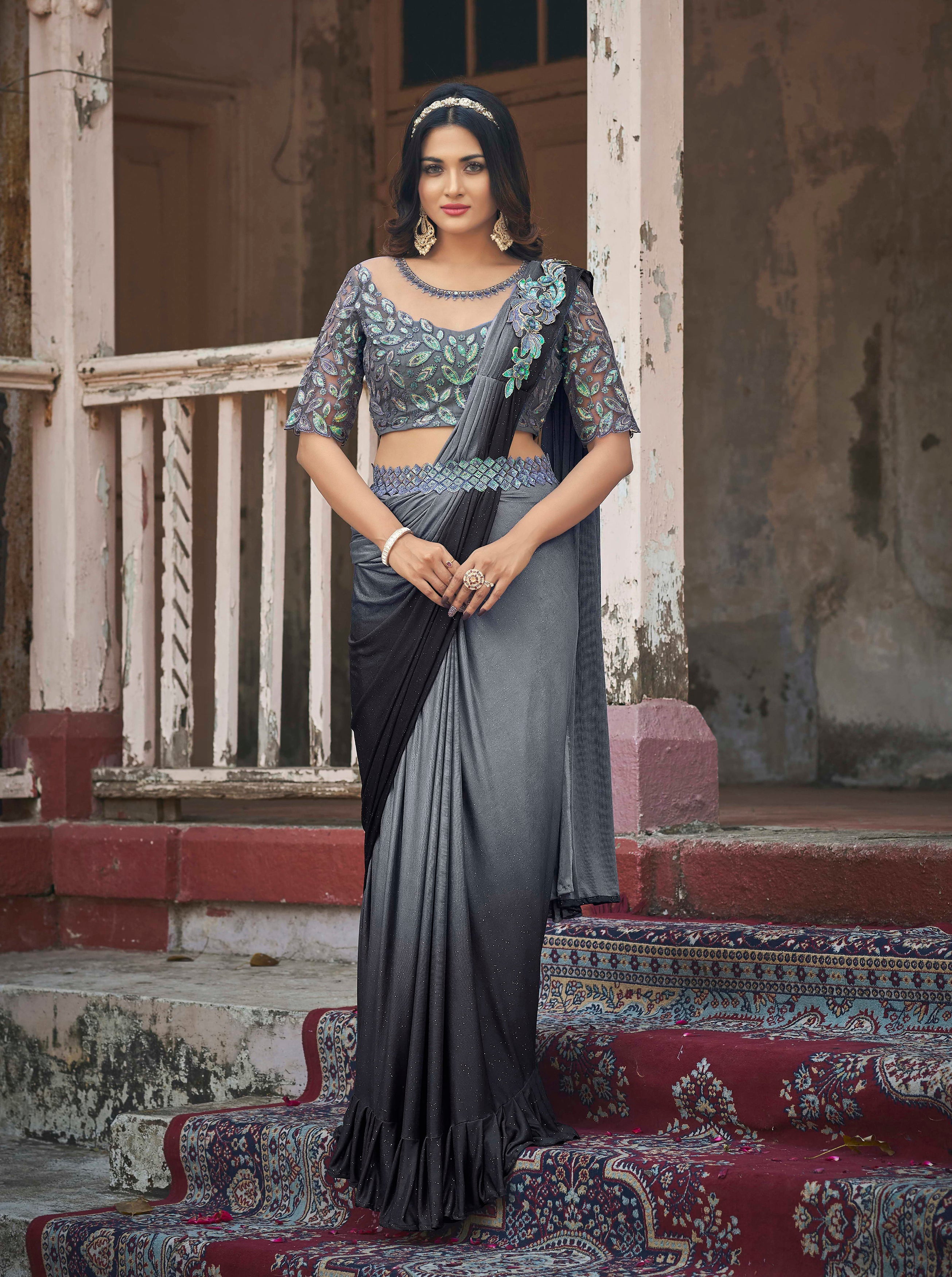 Grey Color Saree