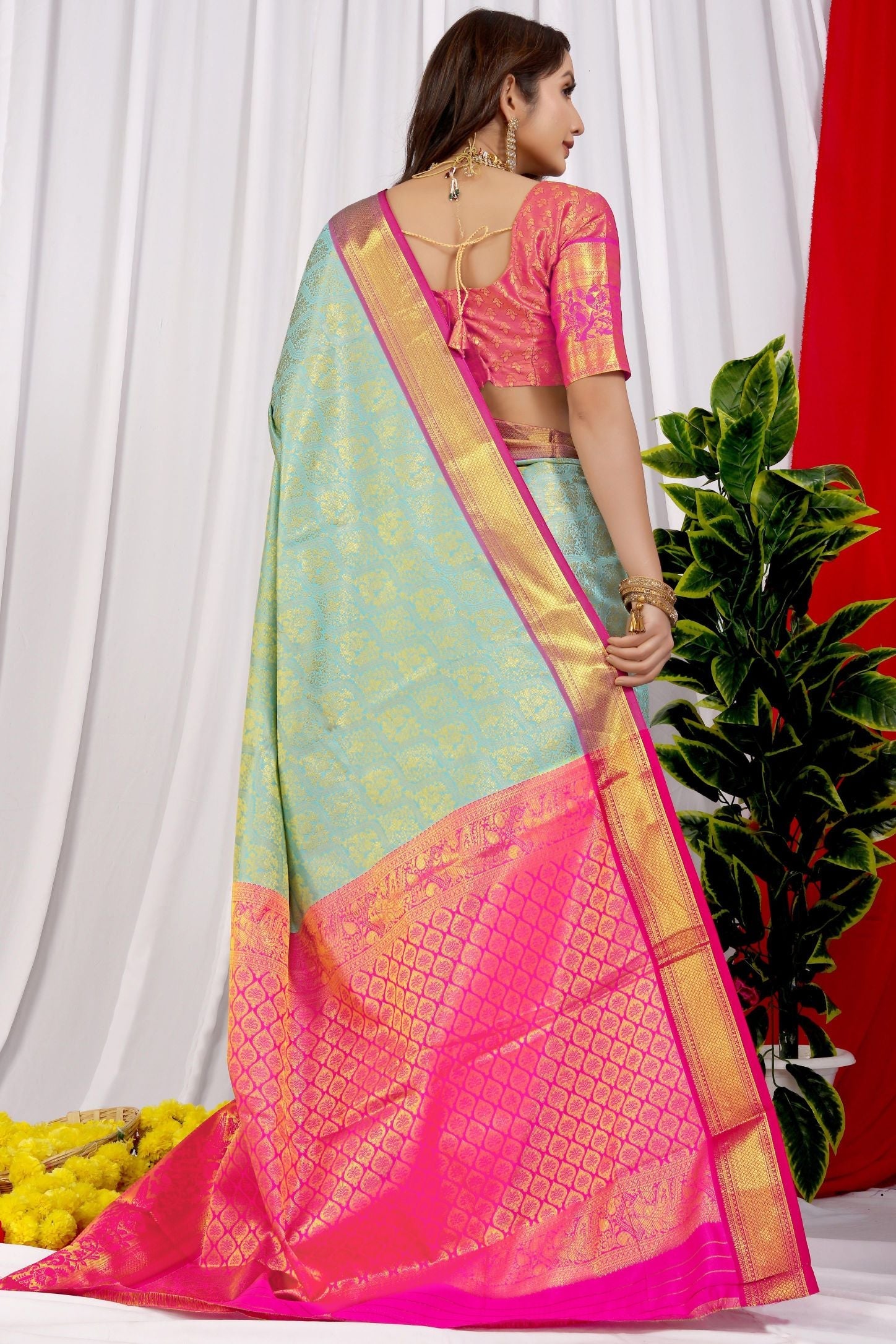 Ethereal Pista Delight: Light and Soft Silk Saree for Weddings and Parties