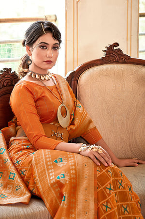 Orange Silk Saree