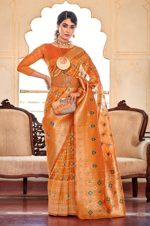 Orange Silk Saree