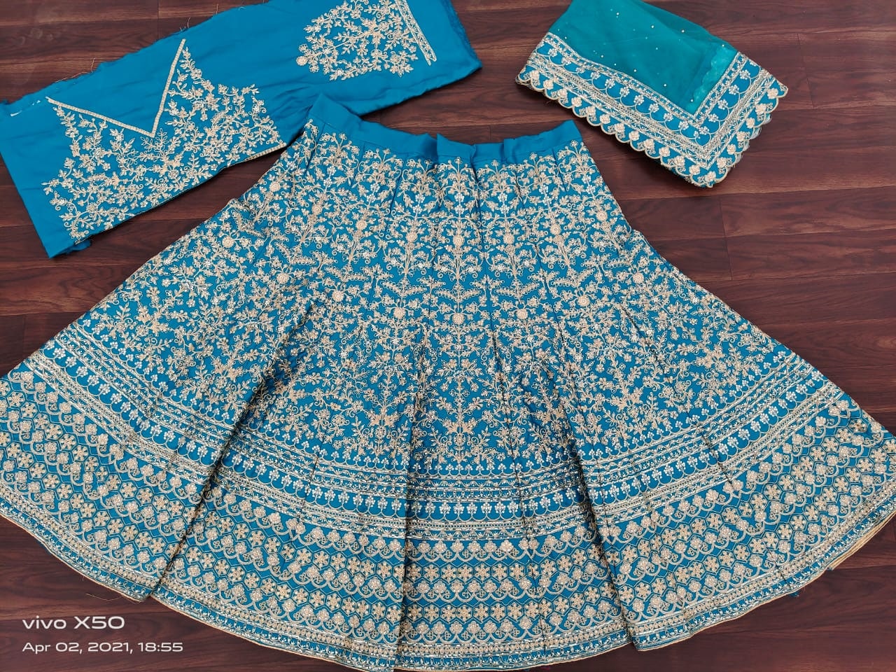 Ethereal SkyBlue Lehenga Choli Adorned with Exquisite Thread-Dori-Sequence Embroidery