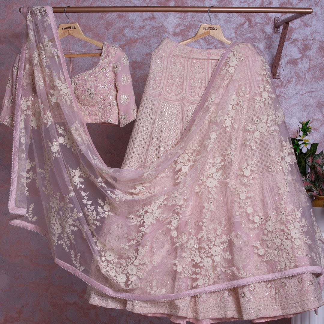 Enchanting Light Lavender Lehenga Choli with Exquisite Thread and Sequin Embroidery