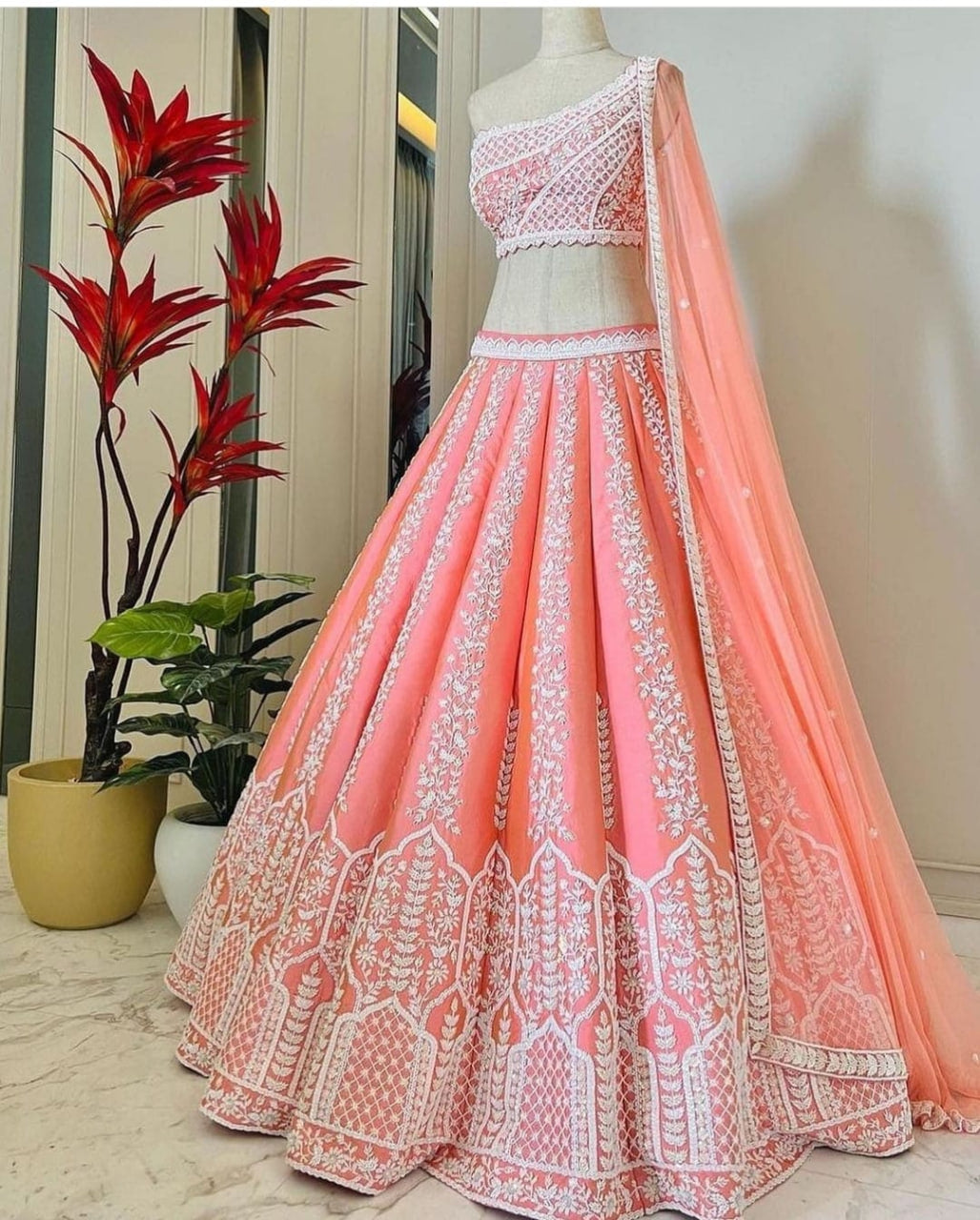 Elegant Pink Lehenga Choli with Opulent Cord Sequin Embroidery and Chinon Grace