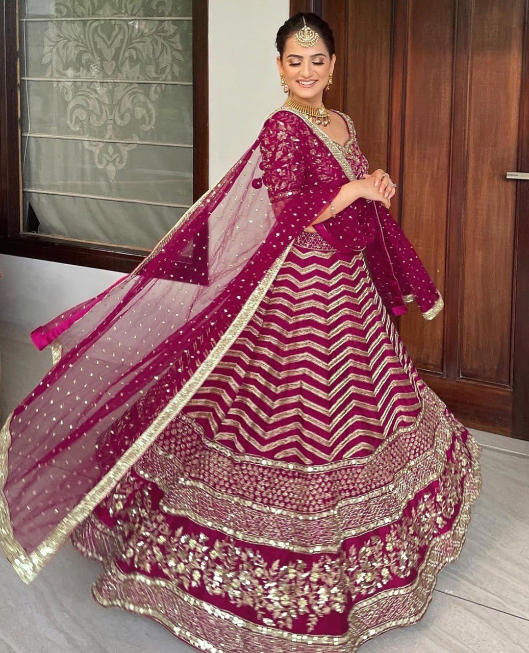 Elegant Pink Lehenga Choli Adorned with Intricate Thread and Sequin Embroidery on Luxurious Silk