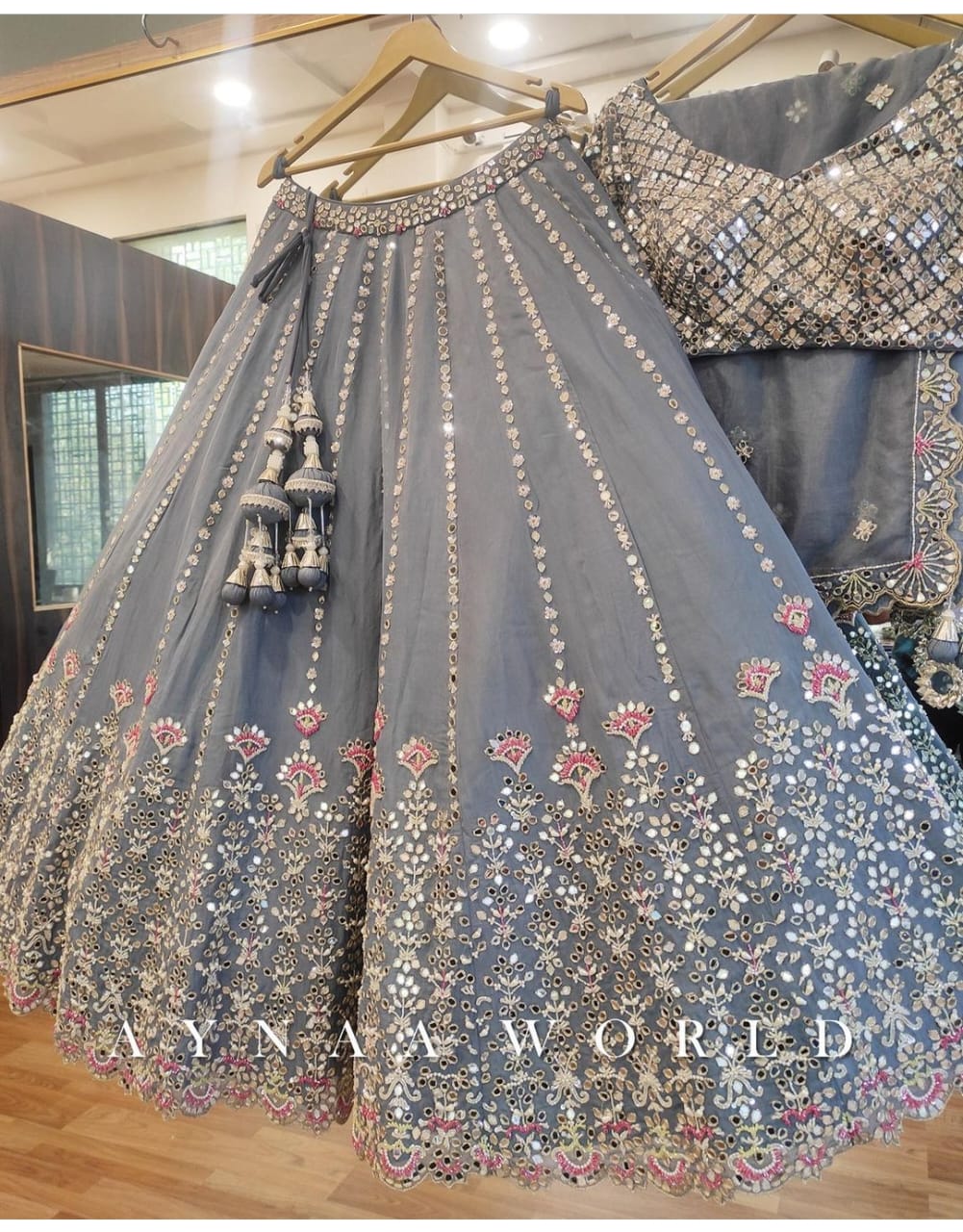 Elegant Grey Soft Silk Lehenga Choli: Perfect for Weddings and Parties