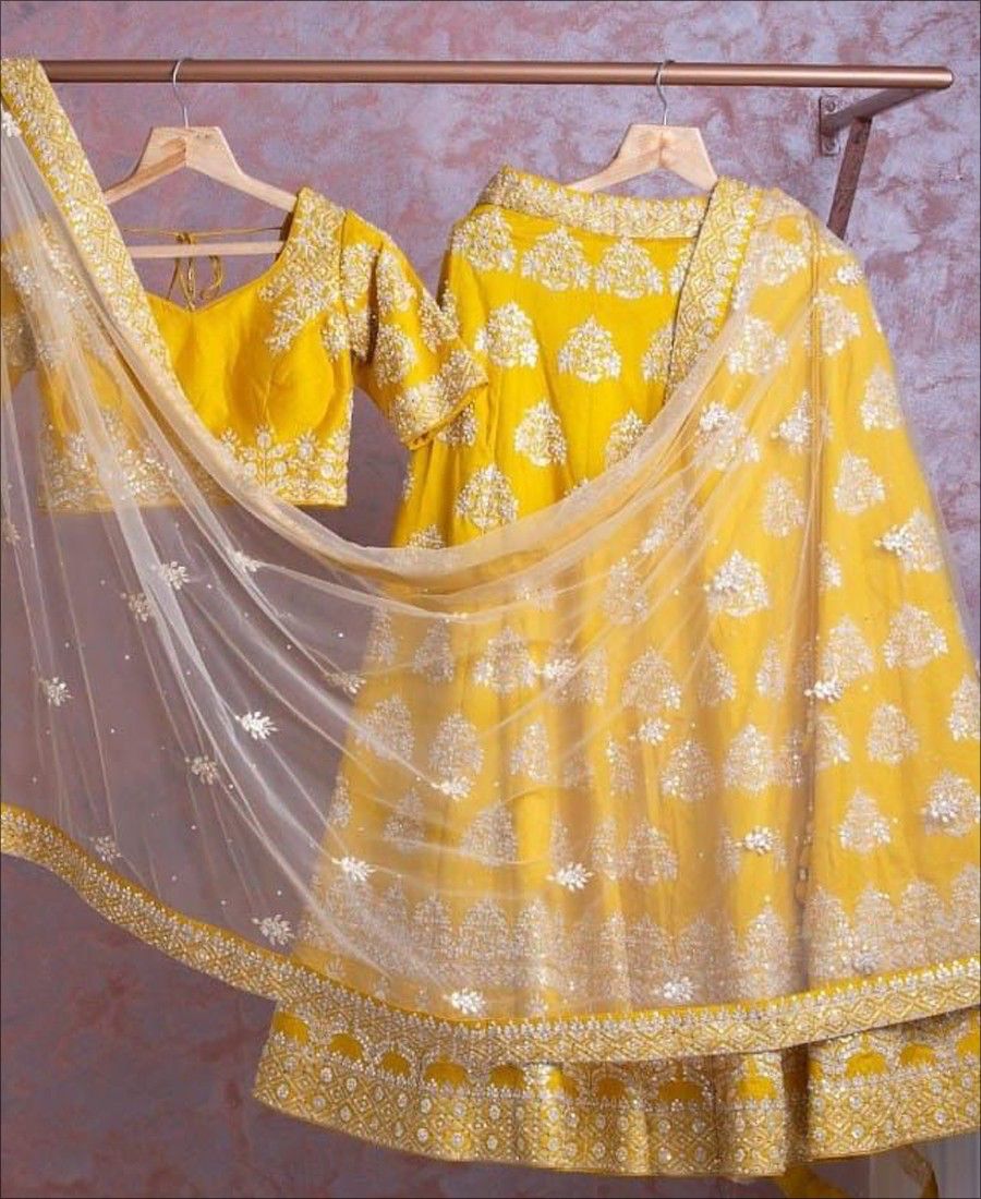 Elegant Yellow Soft Silk Lehenga Choli: Perfect for Weddings and Parties