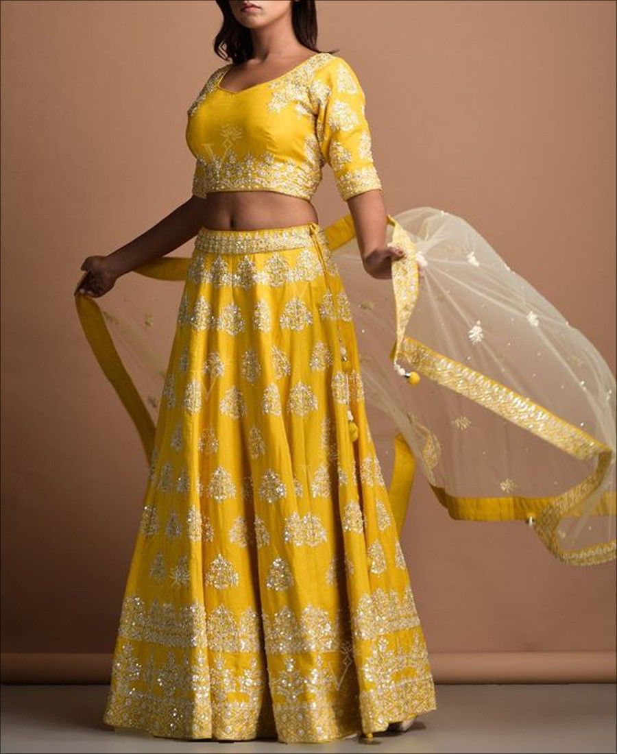 Elegant Yellow Soft Silk Lehenga Choli: Perfect for Weddings and Parties