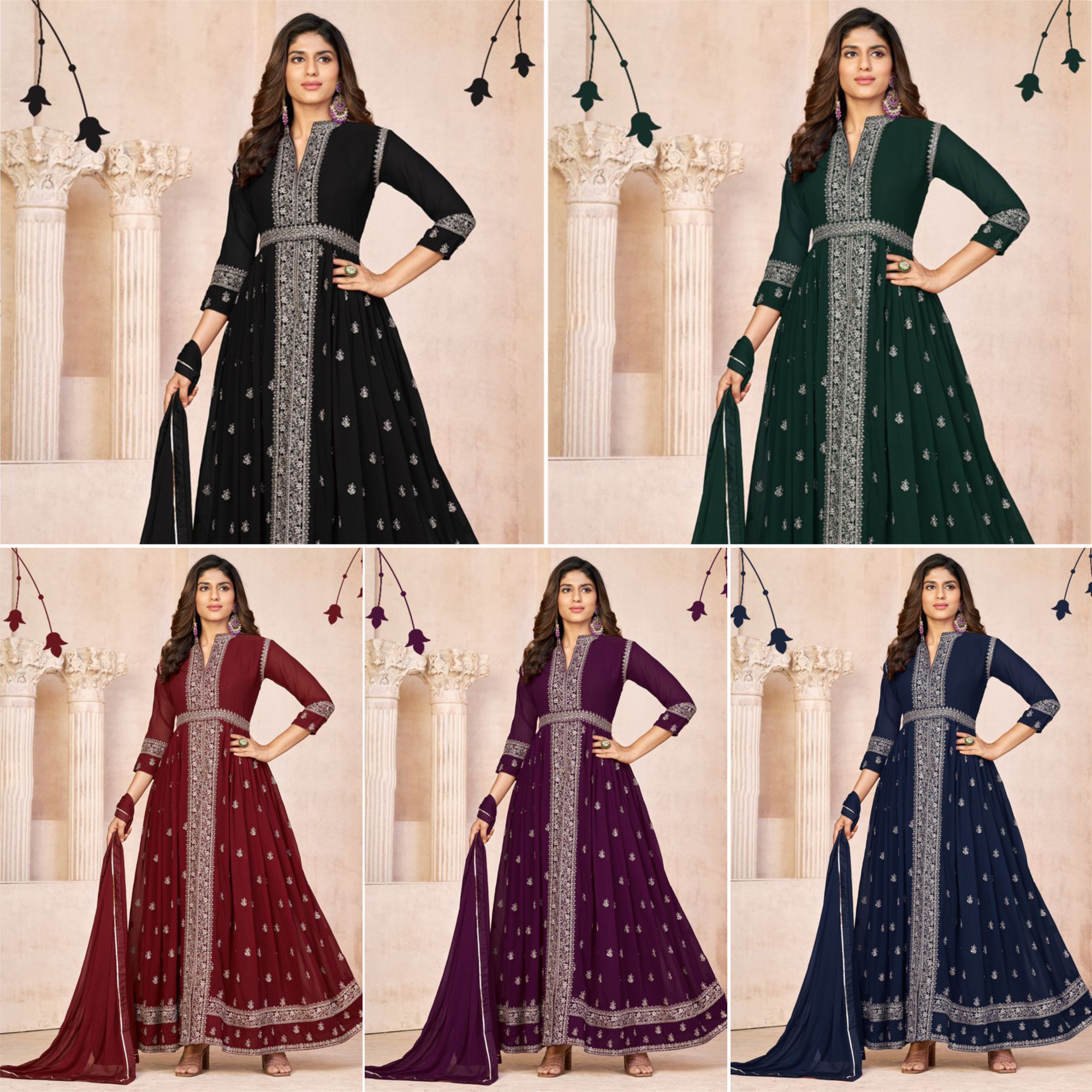 Elegant Navy Blue Soft Silk Salwar Suits: Perfect for Weddings and Parties