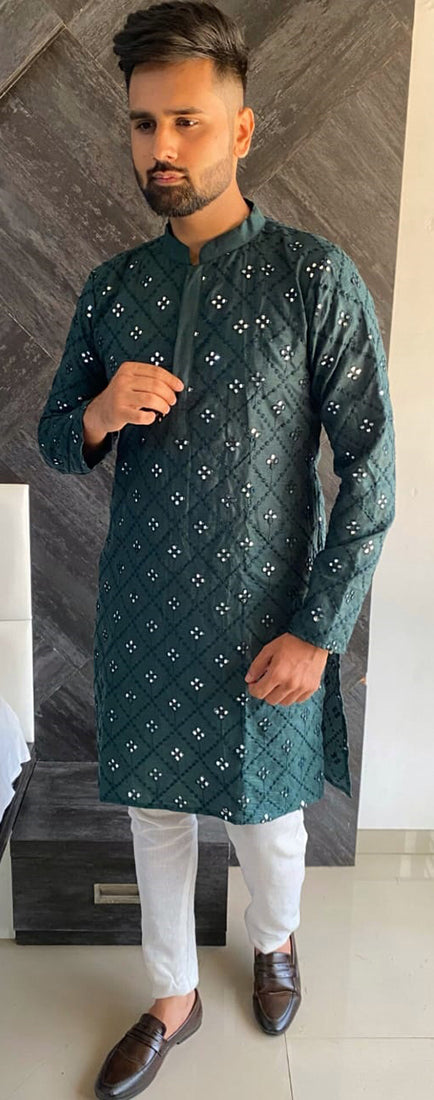 Elegant Grey Cotton Slub Men's Kurta for Stylish Parties and Weddings