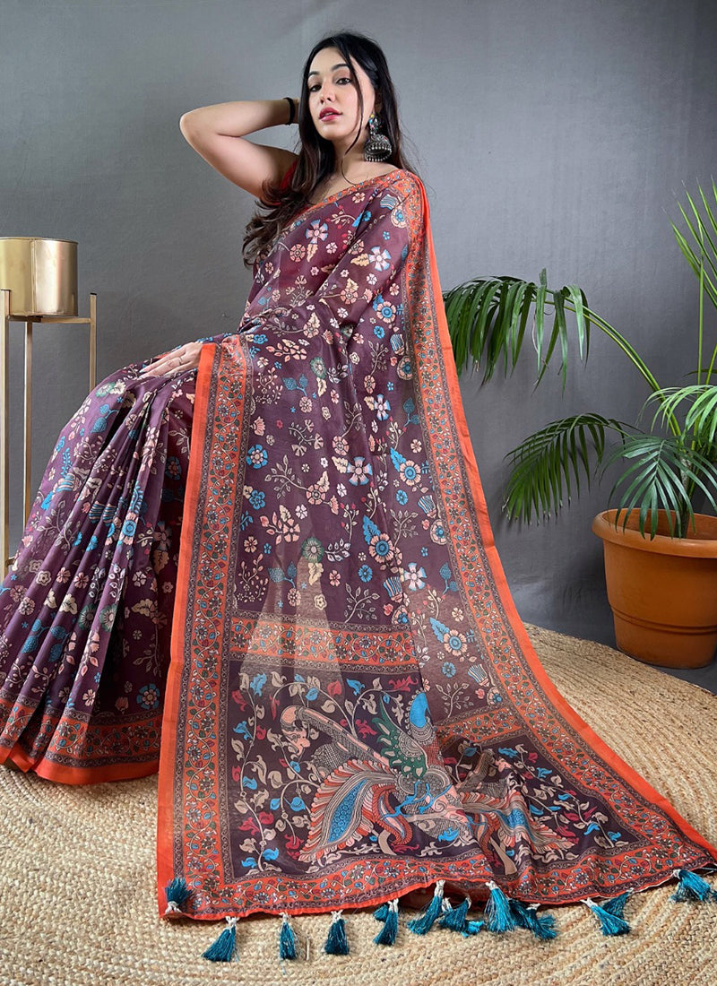 Elegance in Purple: A Soft Silk Saree Fit for Weddings and Parties