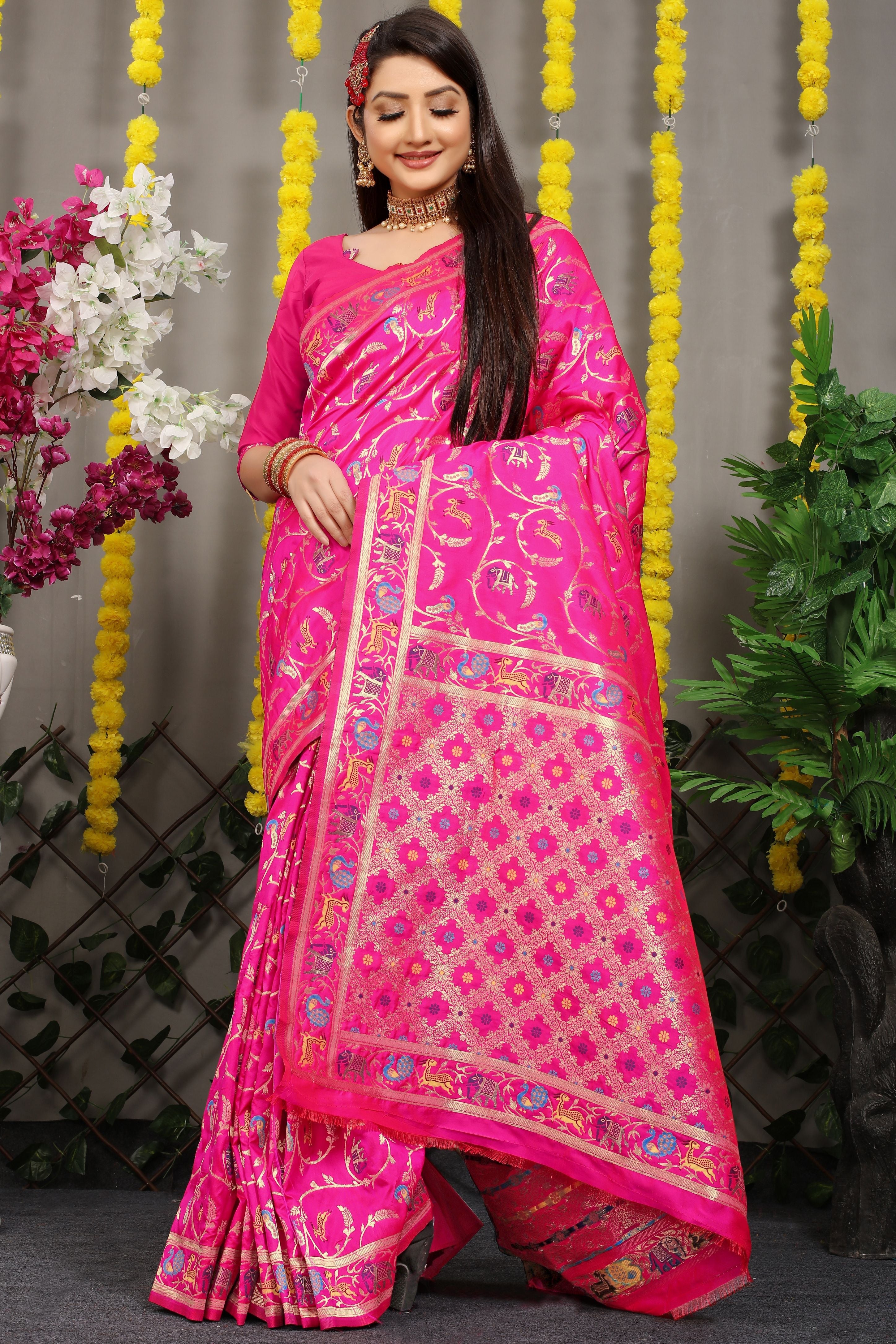 Pink Blush: Elegant and Soft Silk Saree for Weddings and Parties