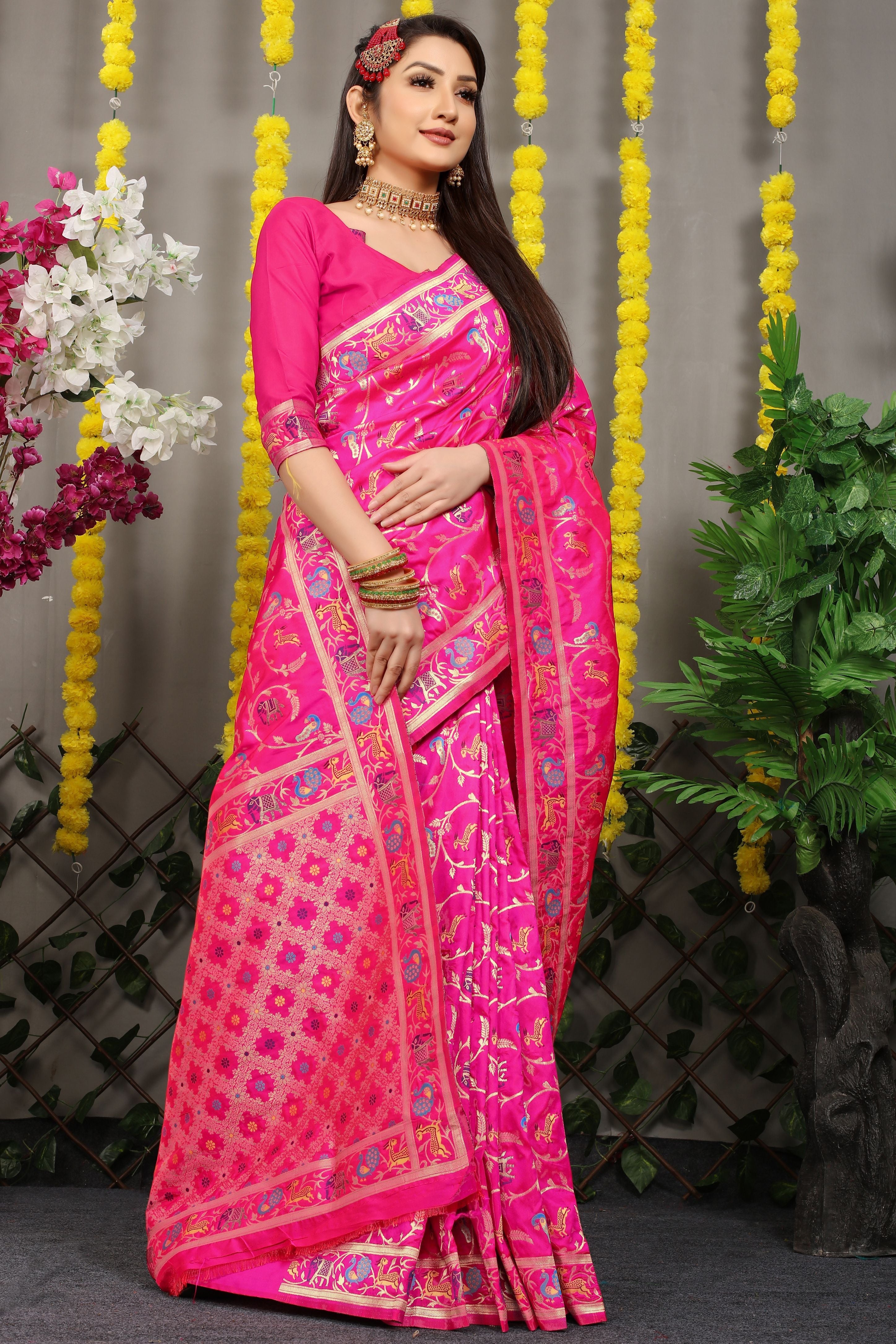 Pink Blush: Elegant and Soft Silk Saree for Weddings and Parties