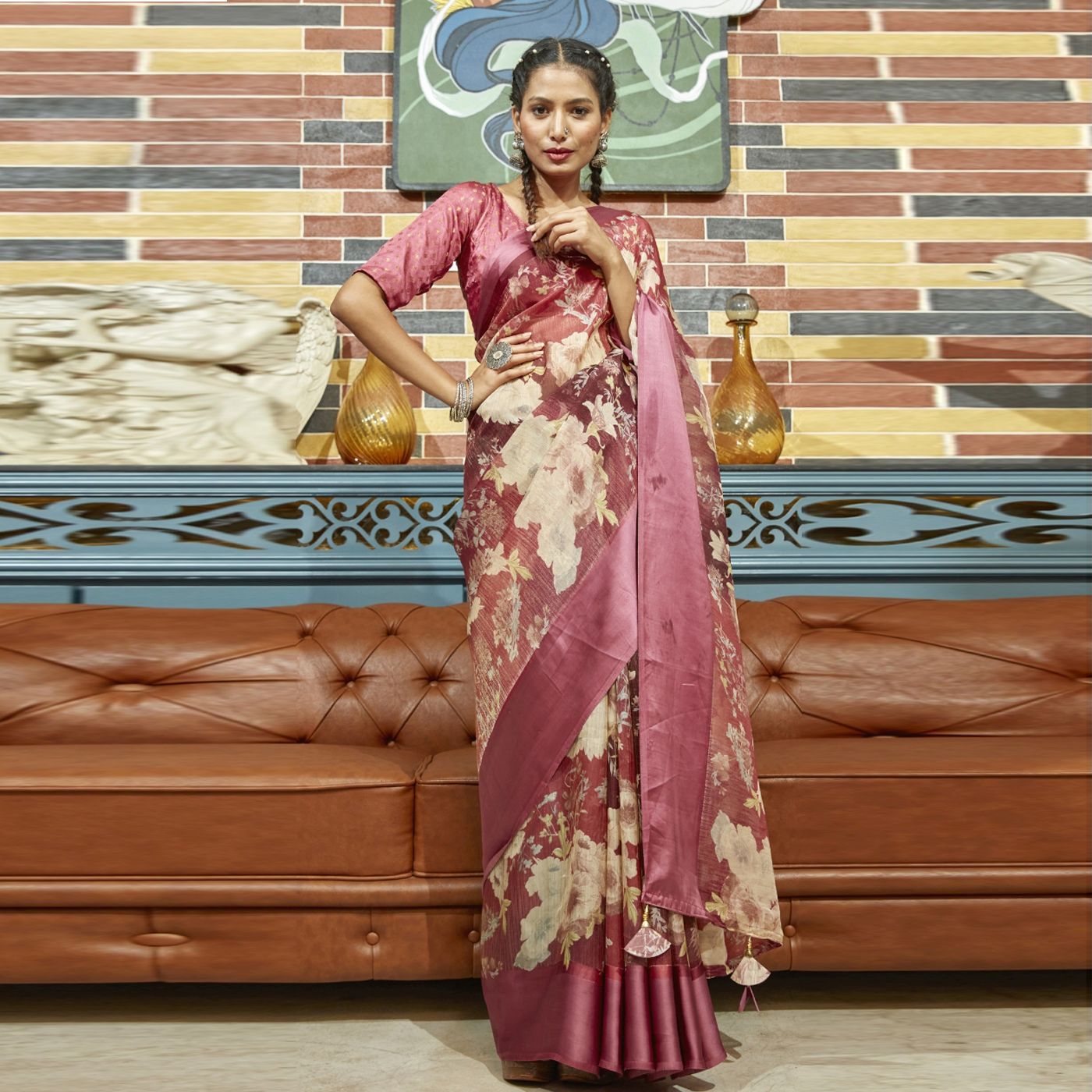 Elegant Multicolor Soft Silk Saree: Perfect for Weddings and Parties