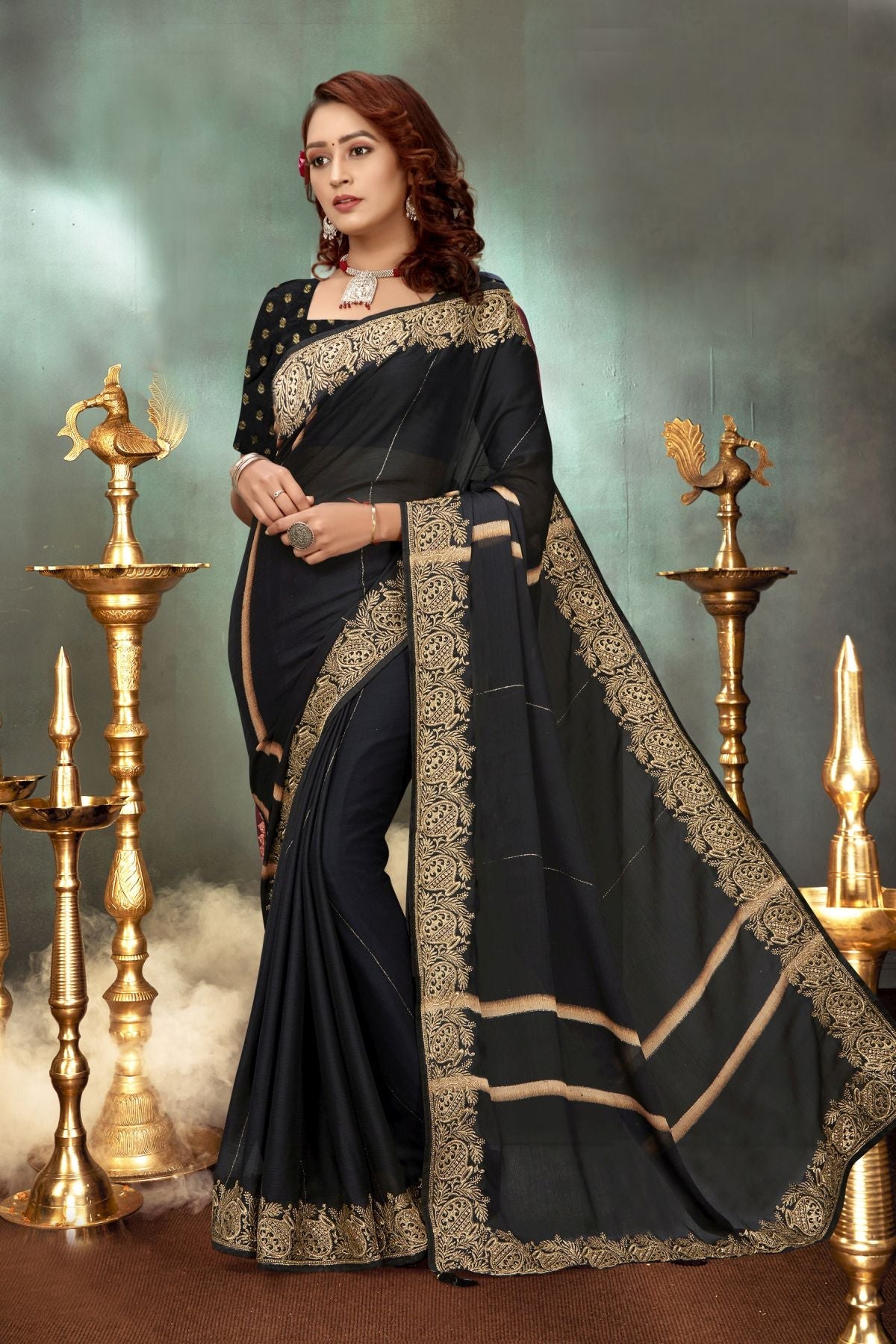 Black Chiffon Saree: Perfect Party & Wedding Wear Elegance