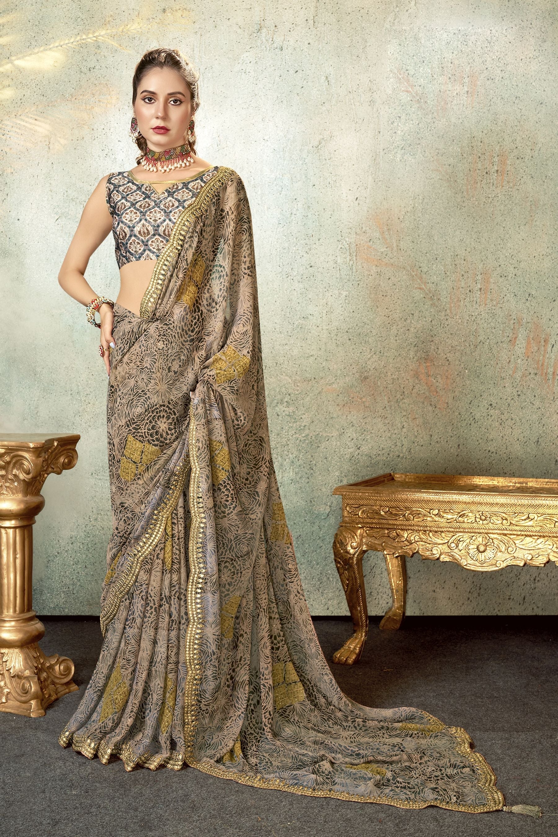 Elegant Black Georgette Soft Silk Saree: Perfect for Party & Wedding Wear