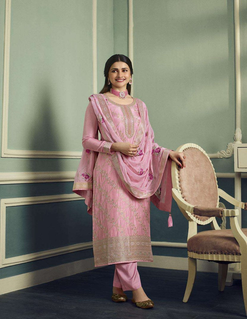 Elegant Light Baby Pink Salwar Suit with Santoon Bottom