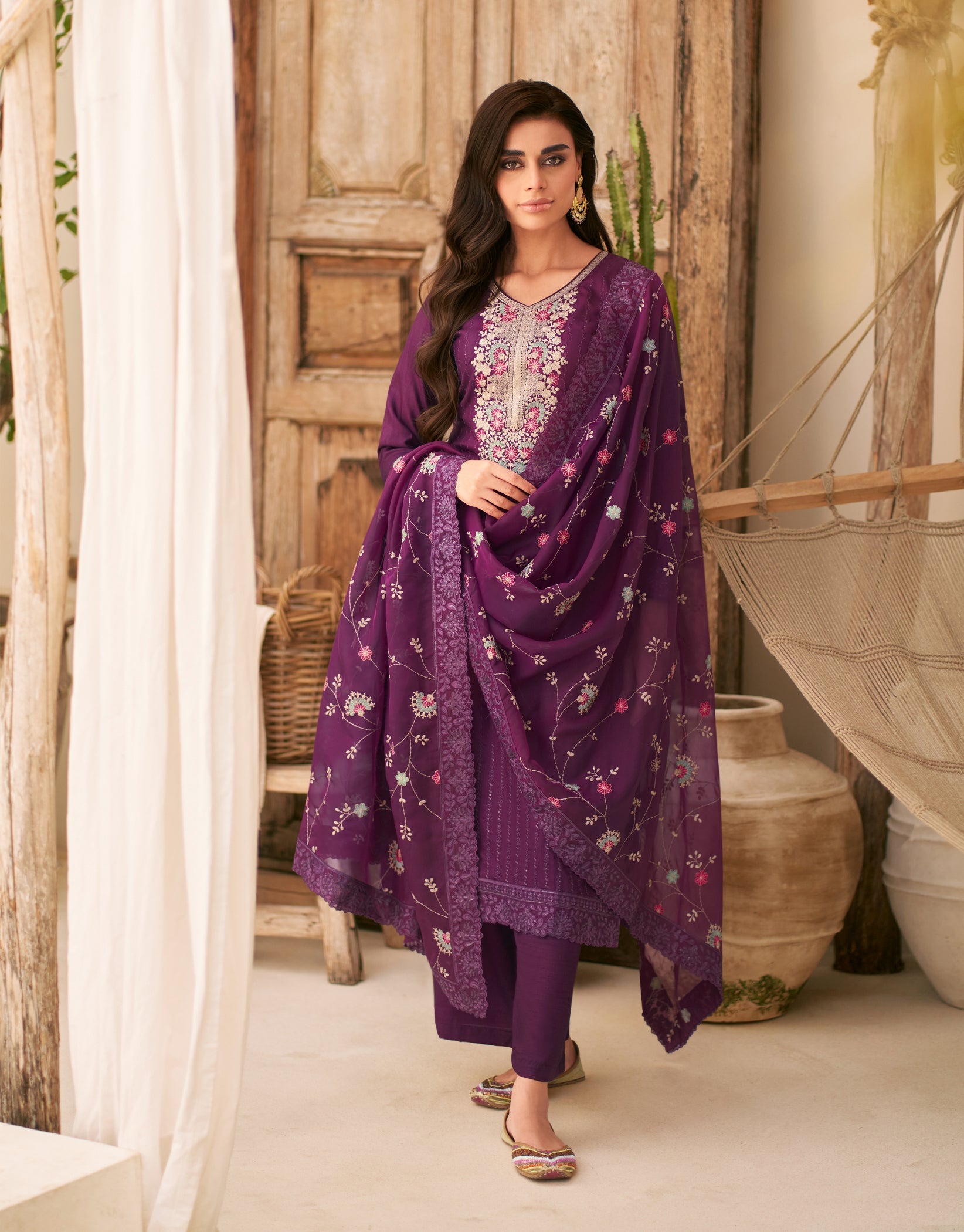 Elegant Purple Embroidered Salwar Suit for Wedding and Party Glamour