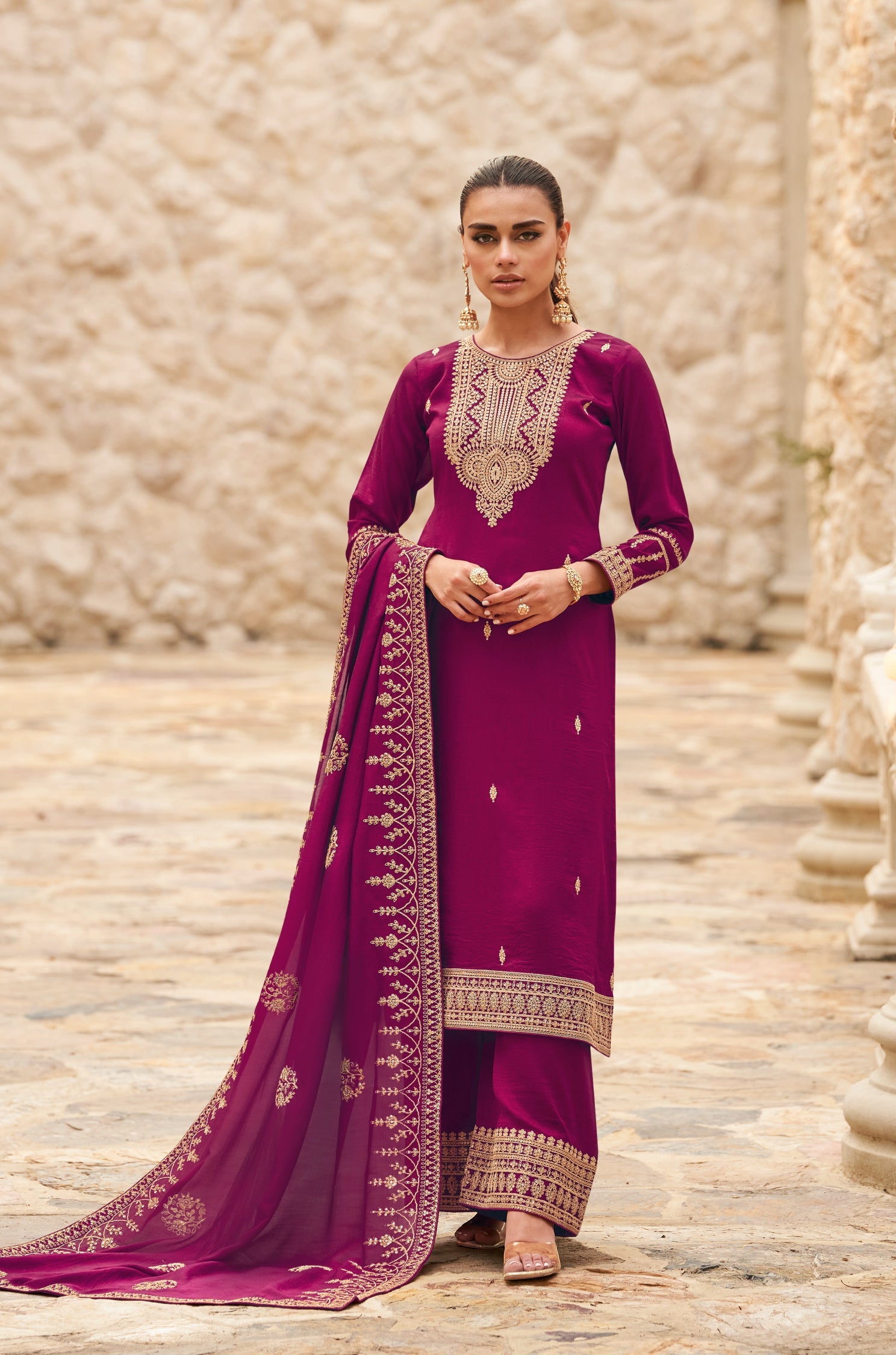 Luxurious Pink Salwar Suit: Premium Silk for Wedding & Party Elegance