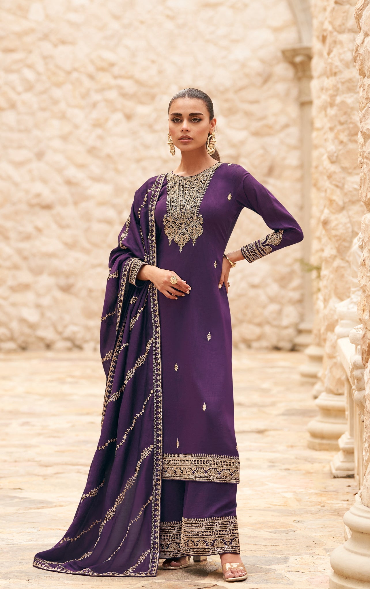 Elegant Purple Silk Salwar Suit for Weddings and Parties - Premium Quality