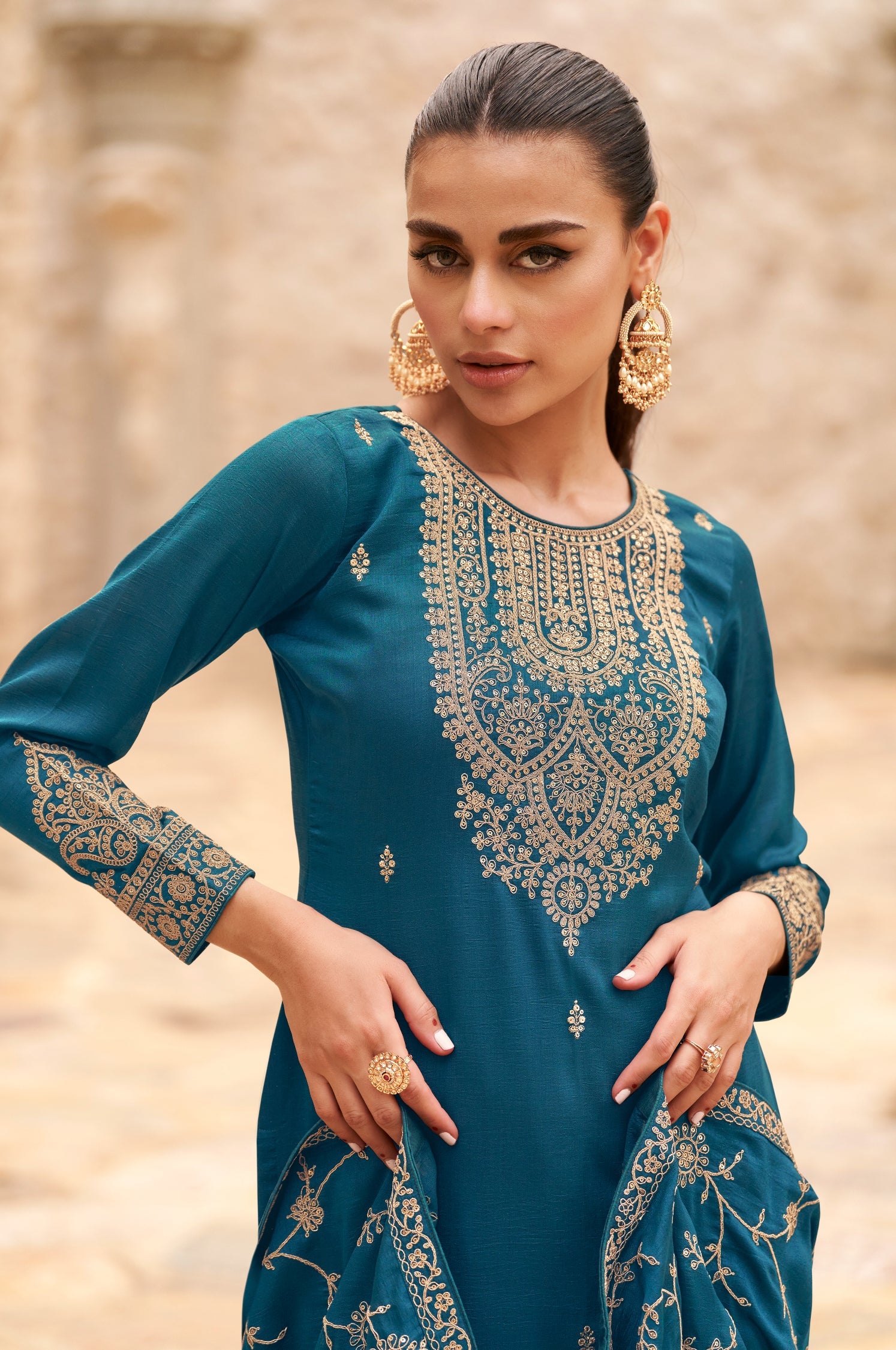 Elegant Blue Premium Silk Salwar Suit for Weddings & Parties