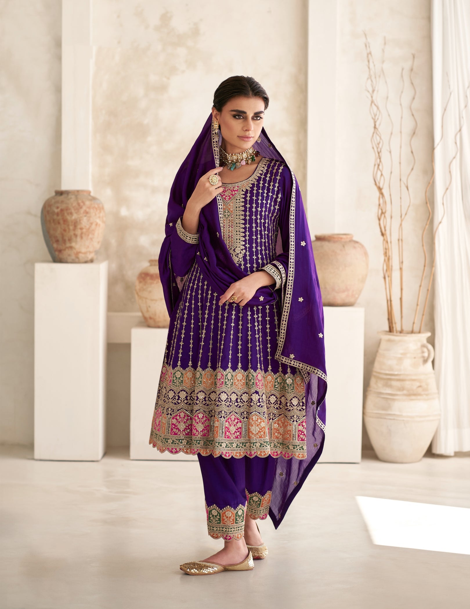 Elegant Blue Premium Silk Salwar Suit for Weddings and Parties