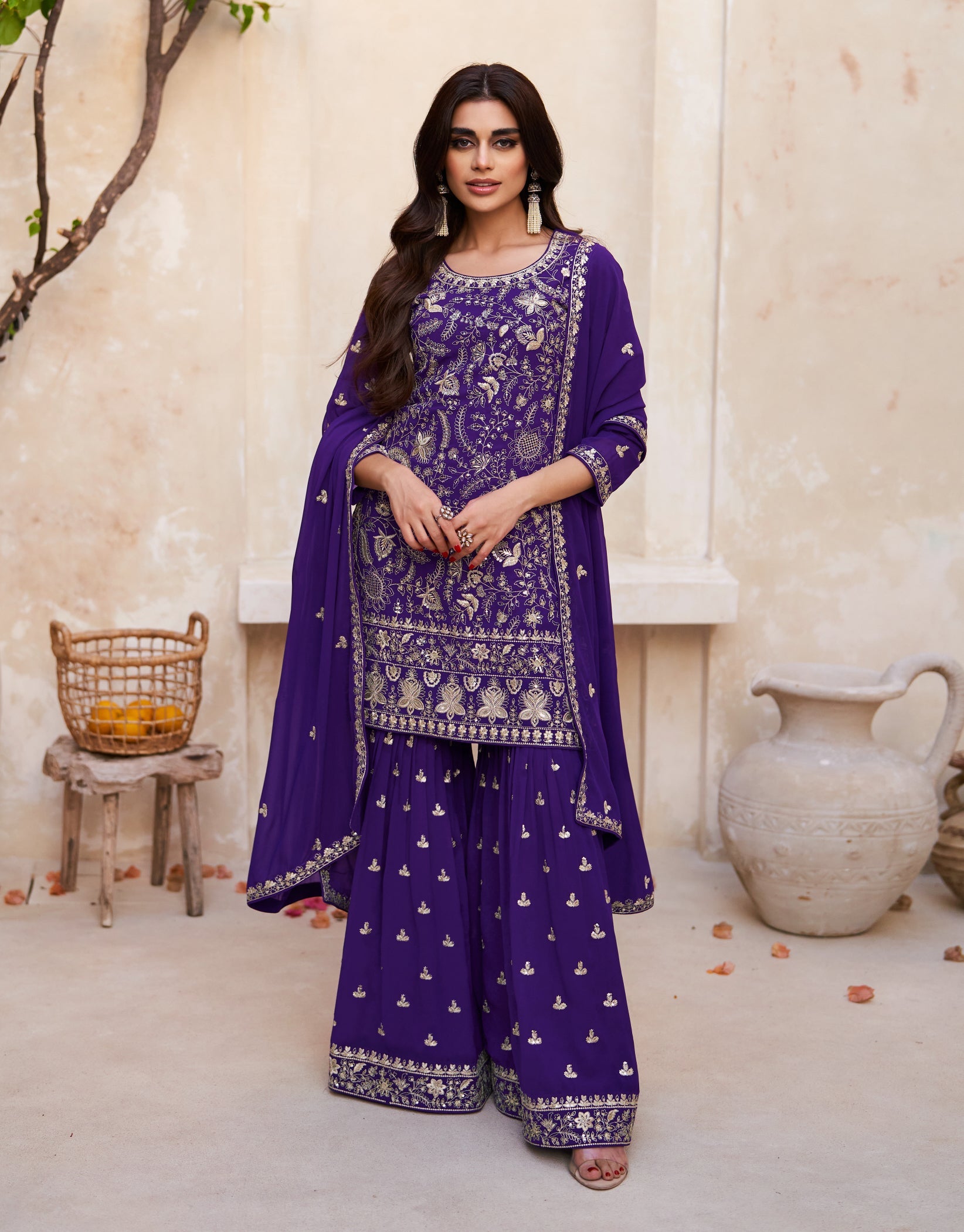 Elegant Blue Georgette Salwar Kameez for Weddings and Parties