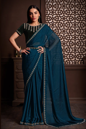 Dark Blue Color Saree